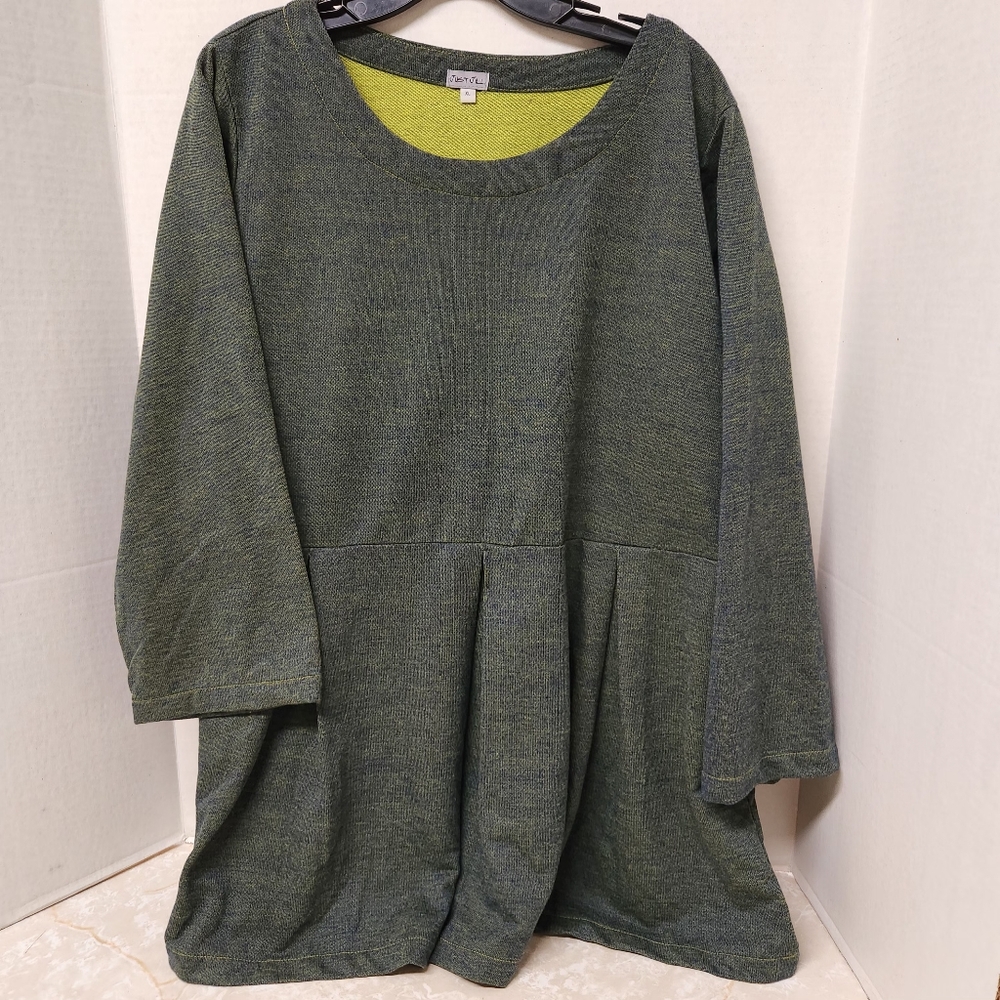 Just Jill Green Long Sleeve Tunic Top Women's size XL